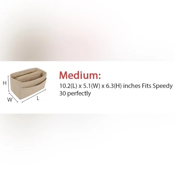 Insert Bag Organizer Bag In Bag For Handbag Purse Organizer Fits Speedy - Picture 5 of 5